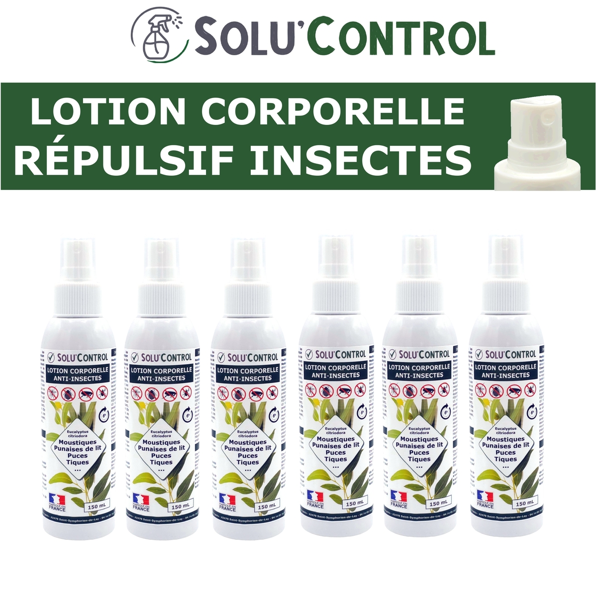 Lotion Corporelle Répulsif Insectes, Solu'Control 150ml