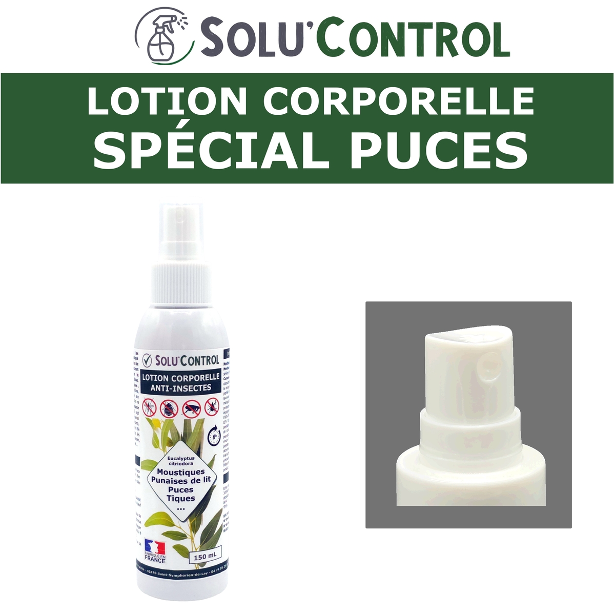 Lotion Corporelle Répulsif Puces, Solu'Control 150 ml