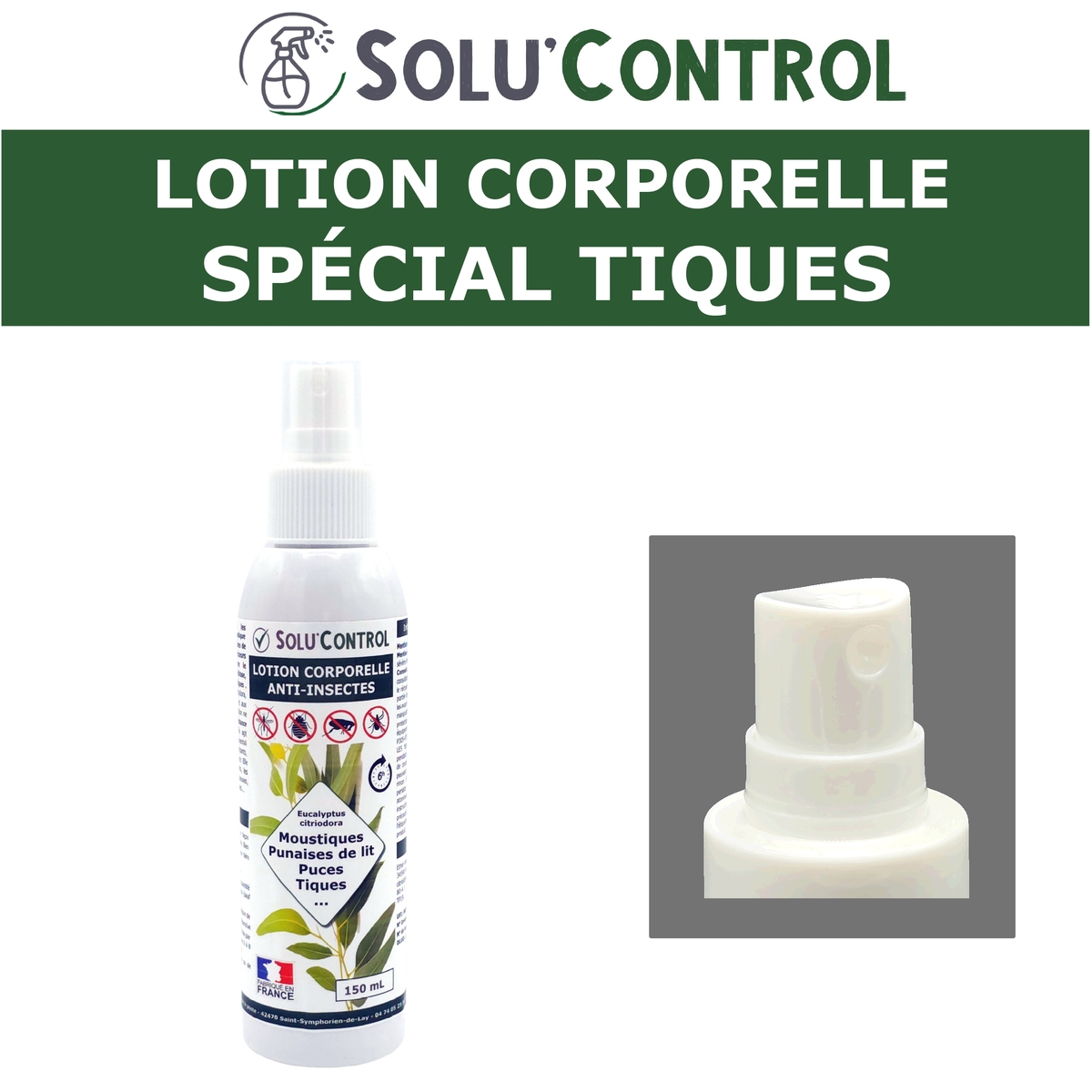 Lotion Corporelle Répulsif Tiques , Solu'Control 150ml