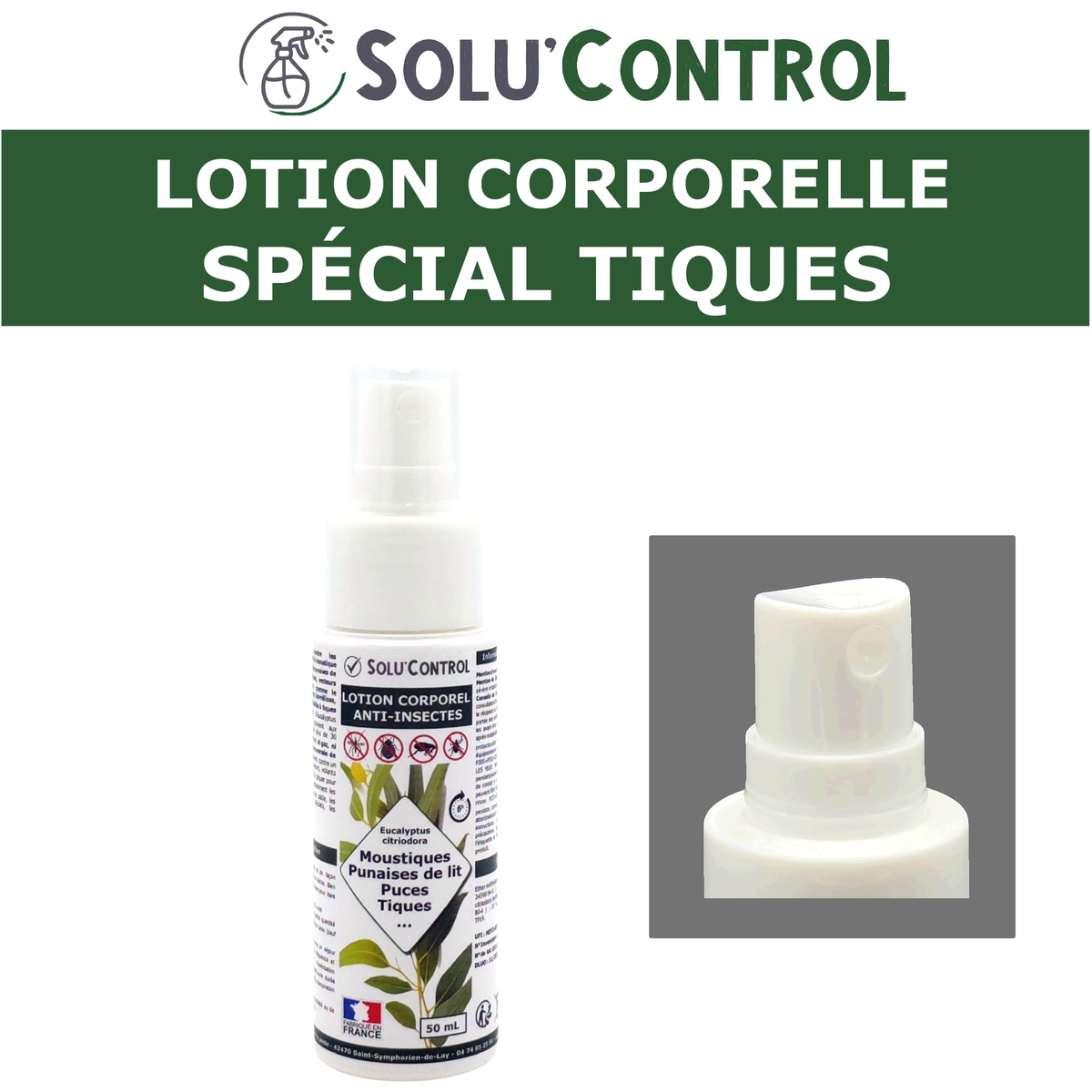 Lotion Corporelle Répulsif Tiques , Solu'Control 50ml
