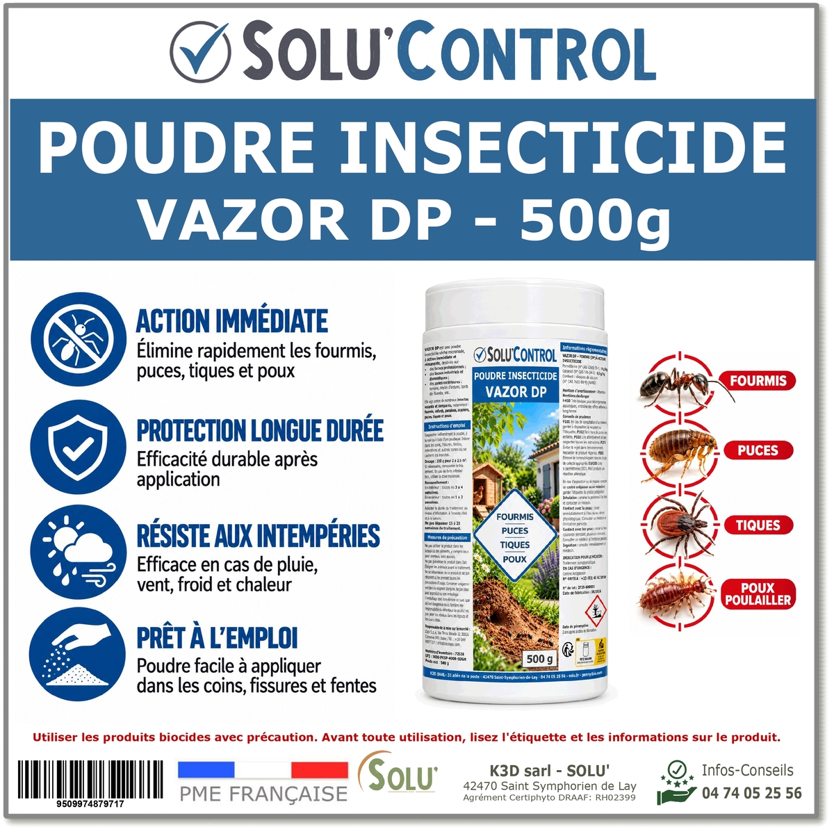 Vazor DP poudre insecticide - 500g