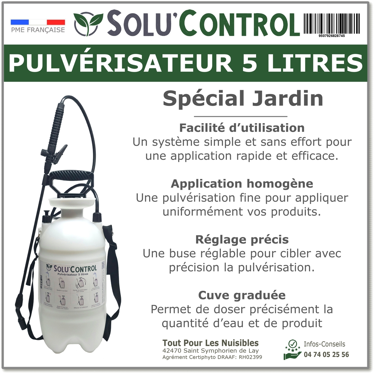 Solu'Control Pulvérisateur 5 litres Jardin