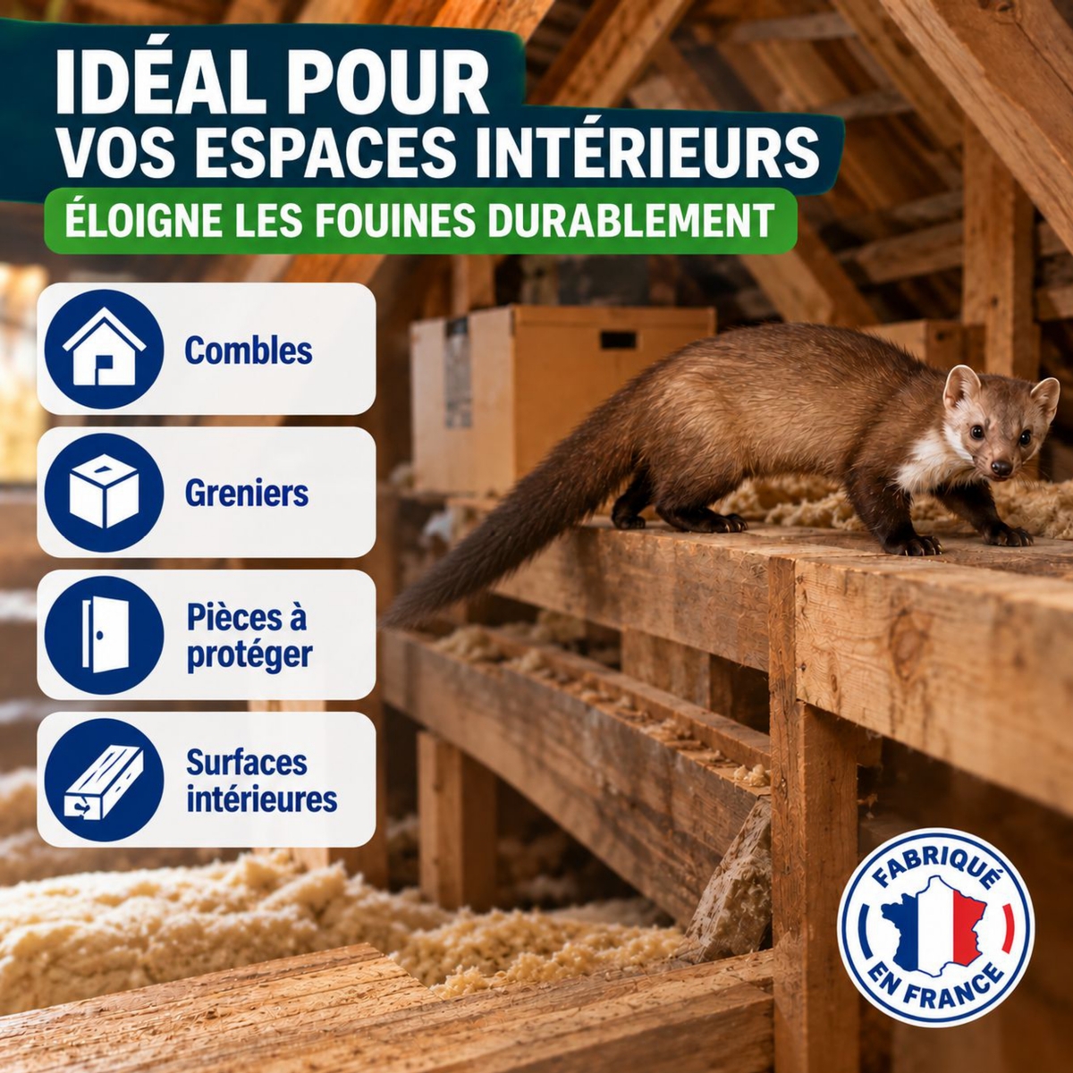 SOLU’CONTROL – Répulsif fouines – Lieux d'application