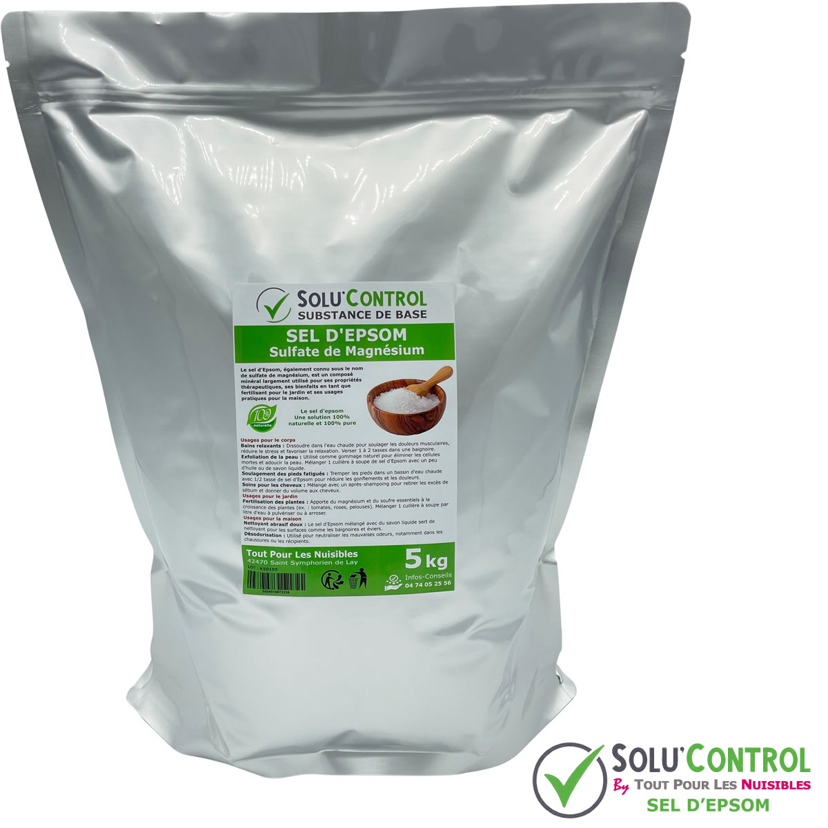 Sel d'epsom 5kg - Sachet seul