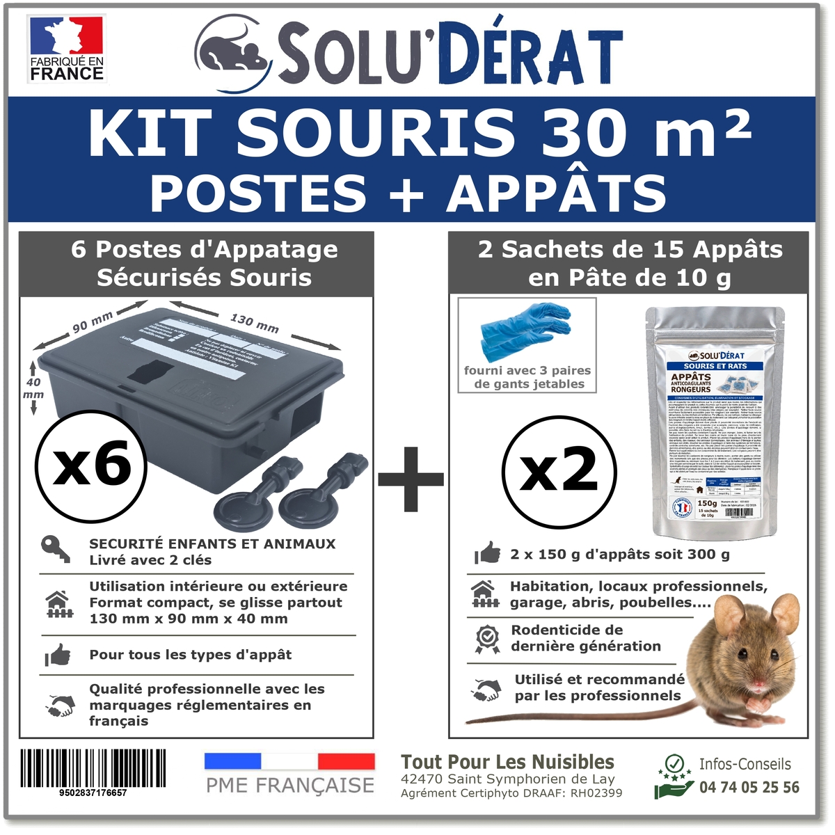 SOLU'DÉRAT - Kit souris 30 m²
