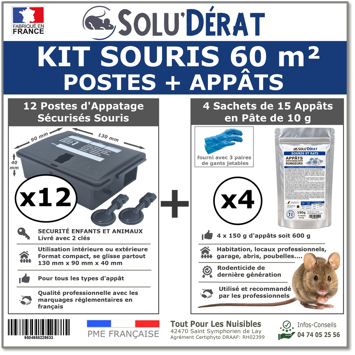 SOLU'DÉRAT - Kit souris 60 m²