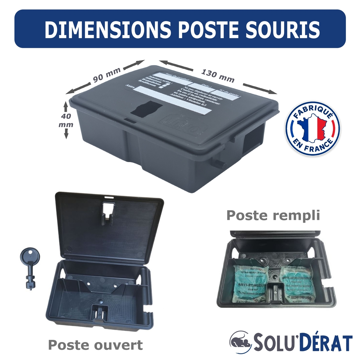 SOLU'DÉRAT - Kit souris 60 m² - Poste souris minio