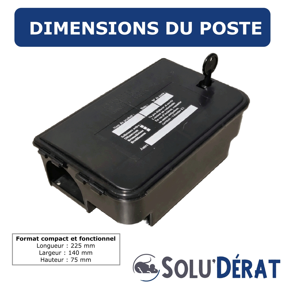 SOLU'DERAT - Poste d'appâtage - Dimensions