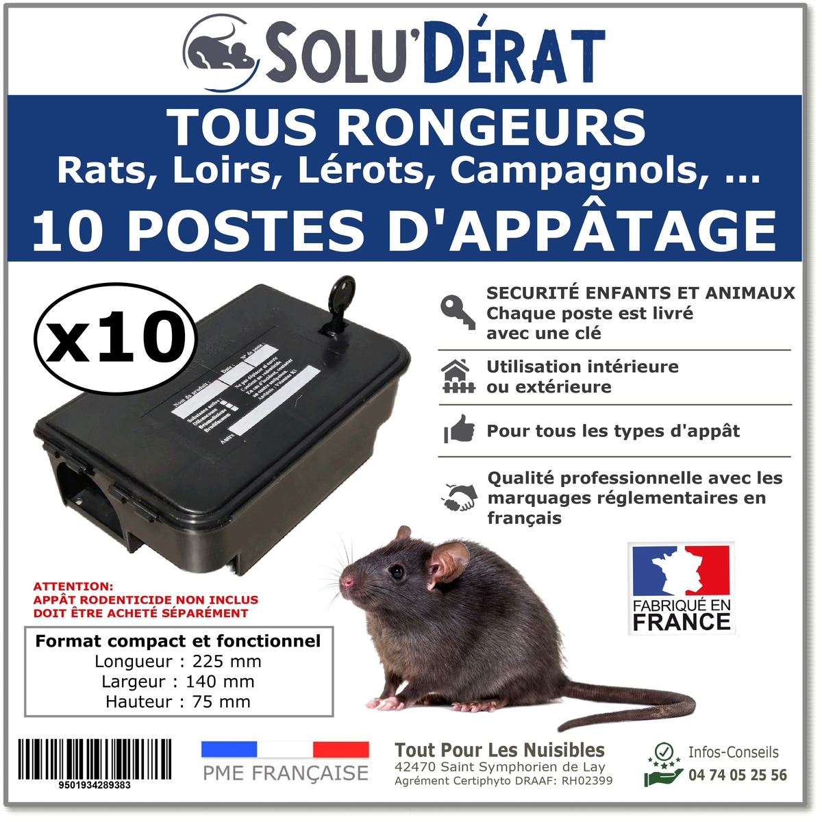 SOLU'DERAT - Postes d'appatage sécurisés et professionnels pour Rats et Autres rongeurs
