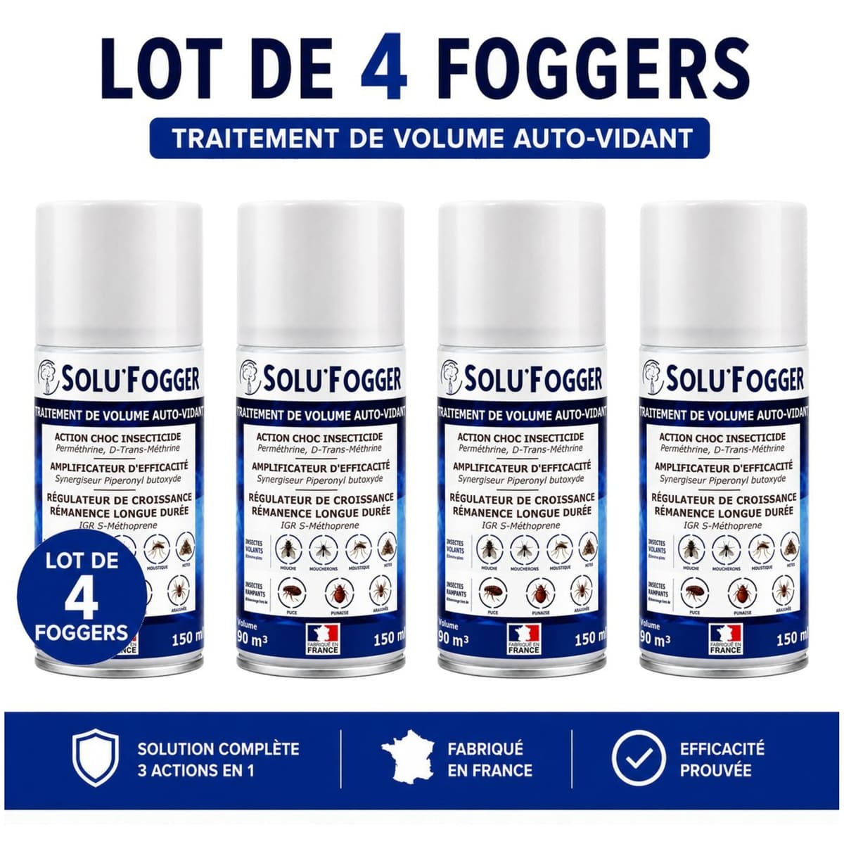 SOLU'FOGGER - 4 Aérosols 150ml