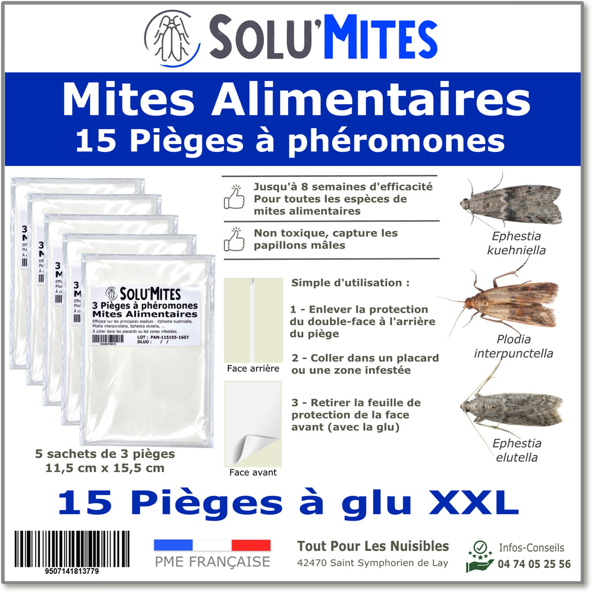 SoluMites - Lot de 15 Pièges pour les mites alimentaires