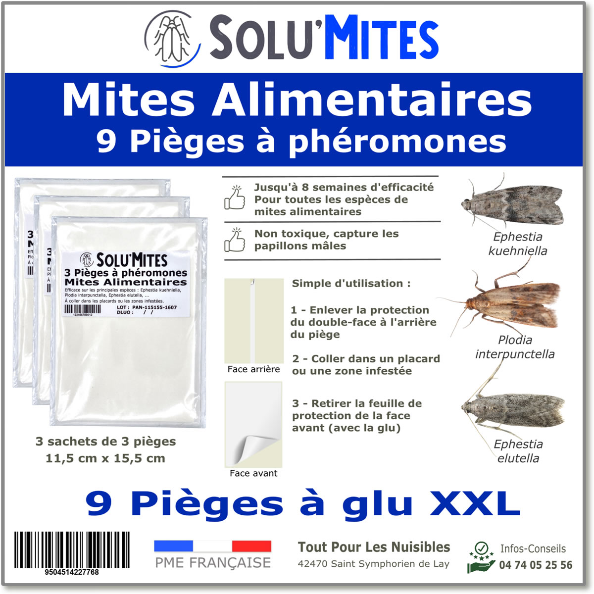 SoluMites - Lot de 9 Pièges pour les mites alimentaires