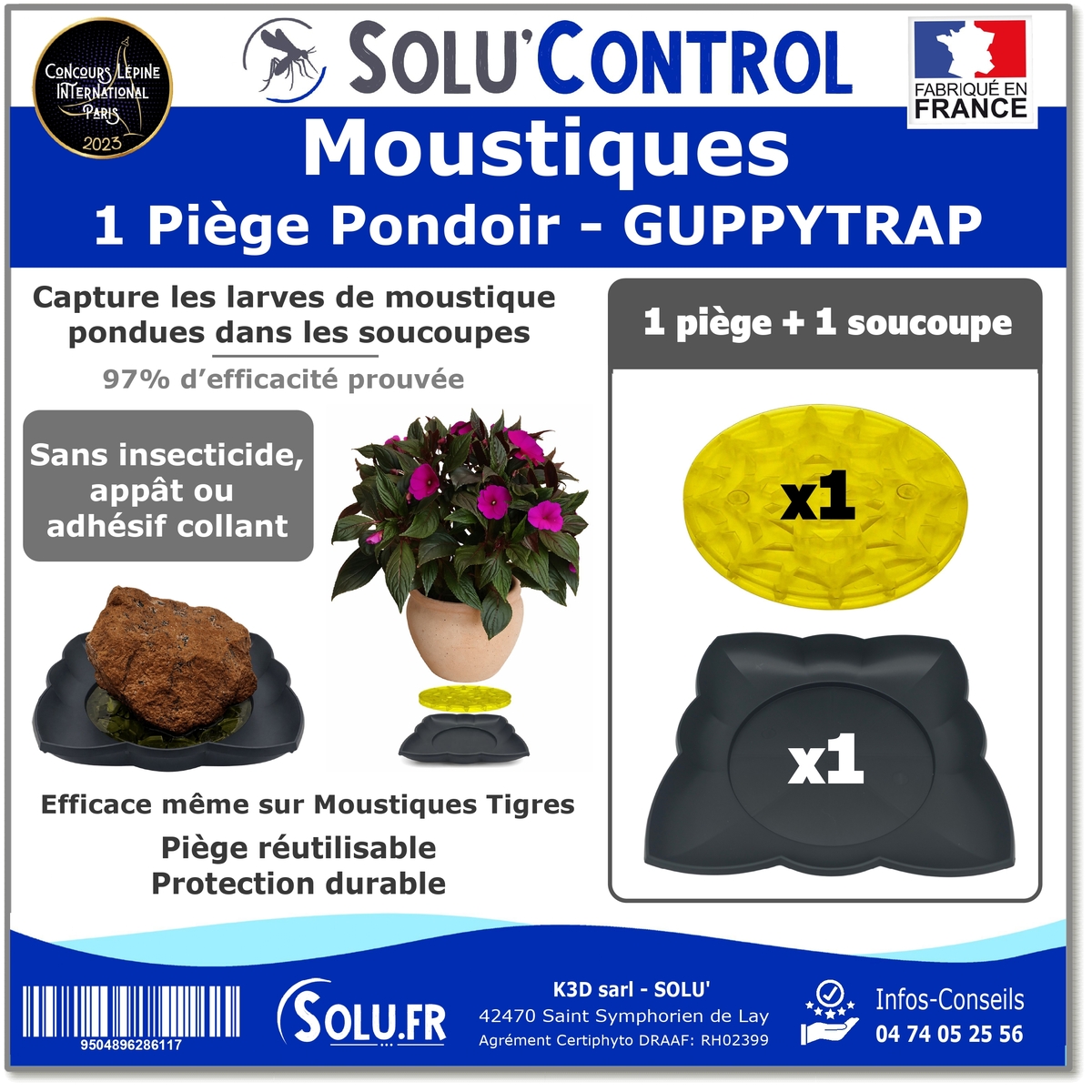 1 Guppy Trap complet avec coupelle