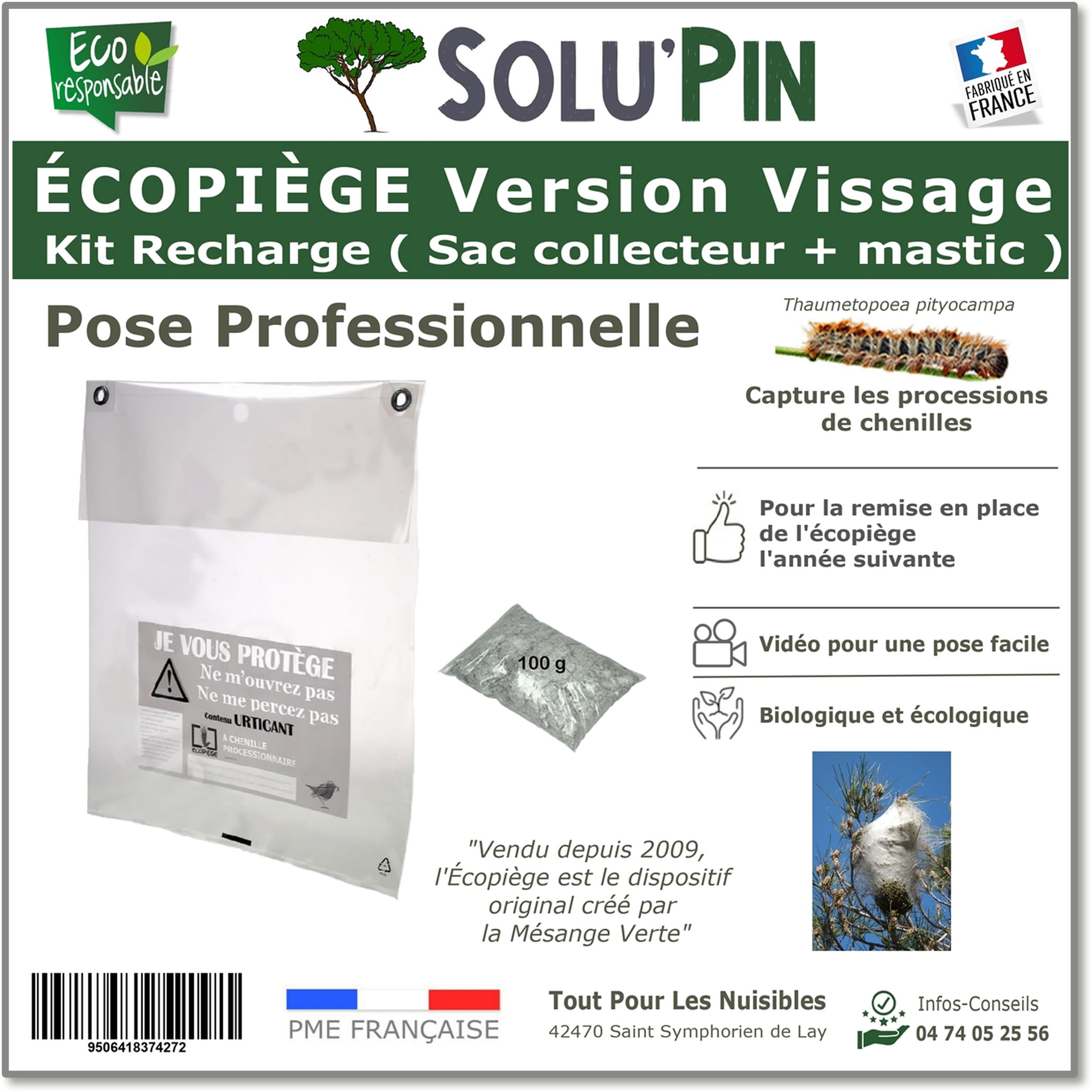 Sac collecteur transparent + mastic