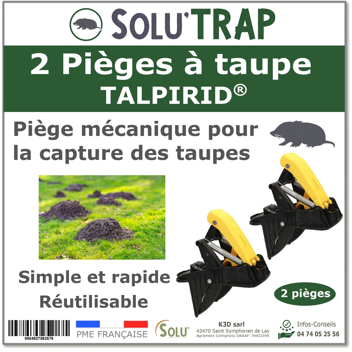 Solu'Trap - Piège à taupe Talpirid - Lot de 2