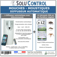 Diffuseur automatique + 12 Aérosols au pyrèthre végétale SOLU'CONTROL