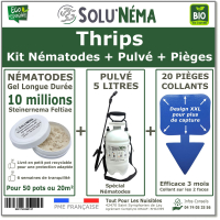 Kit Thrips - 10 millions + 1 pulvé 2L + 20 pièges bleus XXL