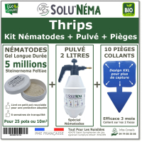 Kit Thrips - 5 millions + 1 pulvé 2L + 10 pièges bleus XXL