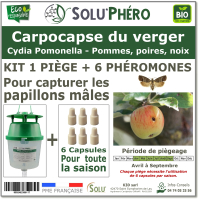 Soluphero - Phéromone carpocapse du verger par 6 + piège