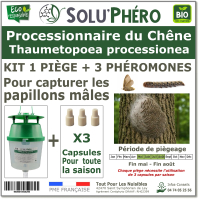 Soluphero kit piège plus 3 phéromones contre la processionnaire chêne