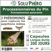 Phéromone pour attirer et piéger le papillon male de la processionnaire du pin par 3