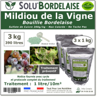 SOLU'BORDELAISE Mildiou de la vigne 3 x 1g