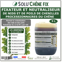 Traitement neutraliseur contre les chenilles processionnaires du chêne, Solu'chêne Fix - 5 litres