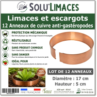 Anneau de Cuivre Anti-Limaces et Escargots SOLU'LIMACES - Lot de 12