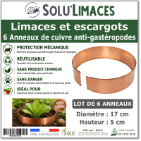 Anneau de Cuivre Anti-Limaces et Escargots SOLU'LIMACES - Lot de 6