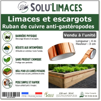 Ruban de Cuivre Anti-Limaces et Escargots SOLU'LIMACES - Vendu à l'unité