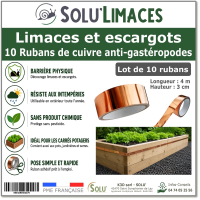 Ruban de Cuivre Anti-Limaces et Escargots SOLU'LIMACES - Lot de 10