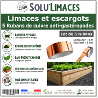 Ruban de Cuivre Anti-Limaces et Escargots SOLU'LIMACES - Lot de 5