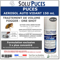 Insecticide fumigène, SOLU'PUCES spécial Puces - Aérosol de 150ml