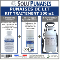 SOLU'PUNAISE Kit pour traitement contre les punaises de lit sans EPI 100²