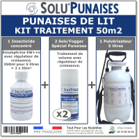 Kit Pro sans EPI traitement insecticide et fumigène contre la punaise de lit - 50 m²
