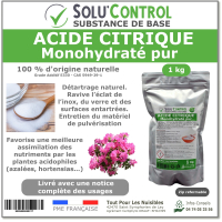 Acide citrique monohydraté pur -  Sachet de 1kg