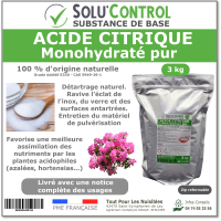 Acide citrique monohydraté pur -  Sachet de 3kg