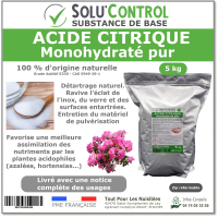 Acide citrique monohydraté pur -  Sachet de 5kg