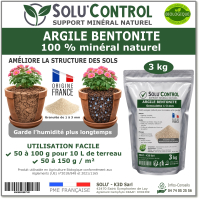 Argile Bentonite Naturelle – Support minéral – Solu'Control - 3kg