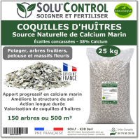 Écailles de Coquilles d'Huîtres Concassées – SOLU'CONTROL - Sachet de 25 kg