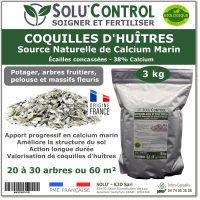 Écailles de Coquilles d'Huîtres Concassées – SOLU'CONTROL - Sachet de 3 kg