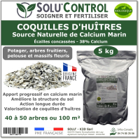 Écailles de Coquilles d'Huîtres Concassées – SOLU'CONTROL - Sachet de 5 kg