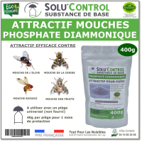 Phosphate Diammonique, appât naturel contre les mouches des fruits, SOLU'CONTROL - Sachet de 400g