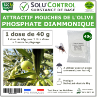 Phosphate Diammonique, appât naturel contre la mouche de l'olive, SOLU'CONTROL - 40g