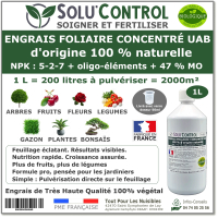Engrais foliaire 100% naturel, Solu'Control - Flacon de 1L