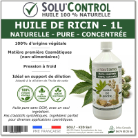 Huile de Ricin Naturelle Pure et Concentrée - Animaux, Bois et Jardin - Solu'Control - Flacon de 1