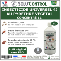 Insecticide 4J concentré Actifs 100% Végétaux - Flacon 1L