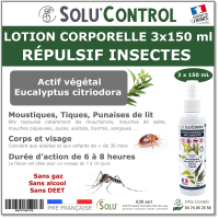 Lotion Corporelle Répulsif Insectes, Solu'Control - Flacon de 150ml