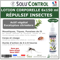 Lotion Corporelle Répulsif Insectes, Solu'Control - Flacon de 150ml