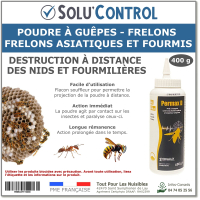 Poudre à guepes, frelons et fouris, Solu'control - Flacon 400g